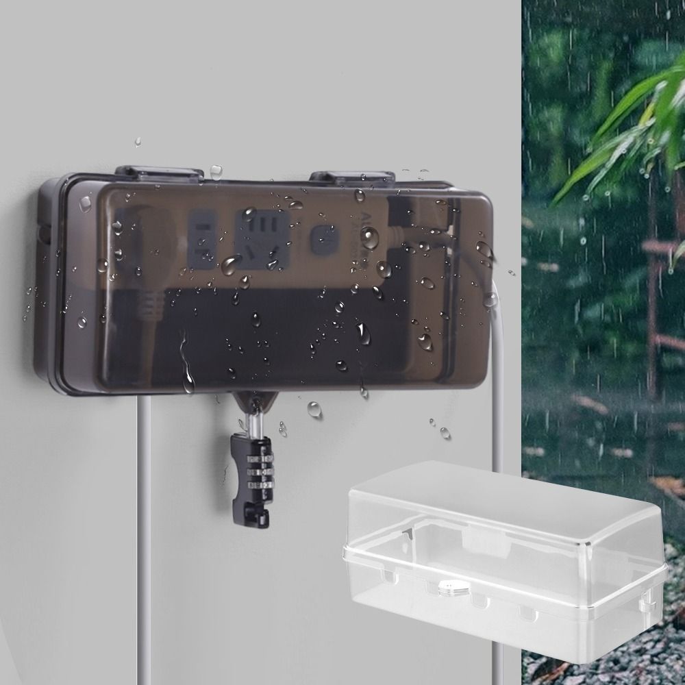 Outdoor Power Strip Weatherproof - صندوق بلاستيكي متين مضاد للسرقة ومقاوم