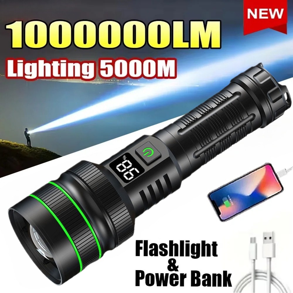 Outdoor Powerbank - مصباح يدوي LED قوي قابل للتكبير