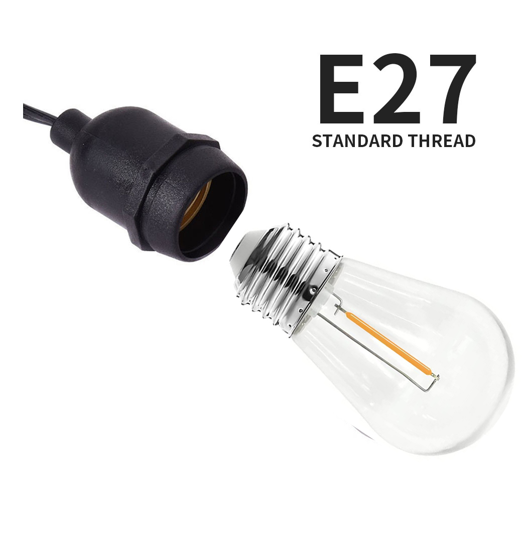 مصباح LED خيطي جديد S14 E27 لع - مراجعة Outdoor Power Lead Cover وسعره