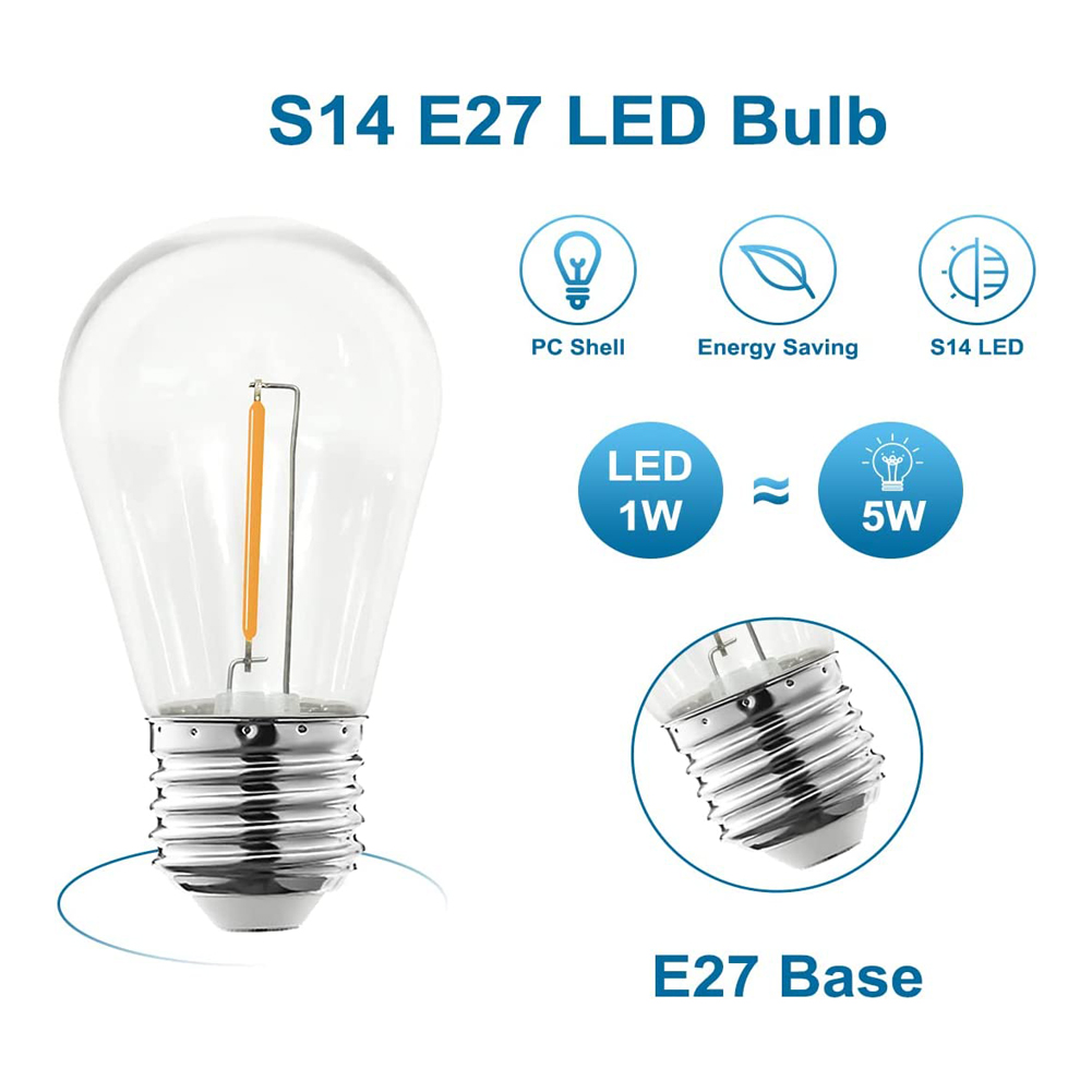 مصباح LED خيطي جديد S14 E27 لع - مراجعة Outdoor Power Lead Cover وسعره