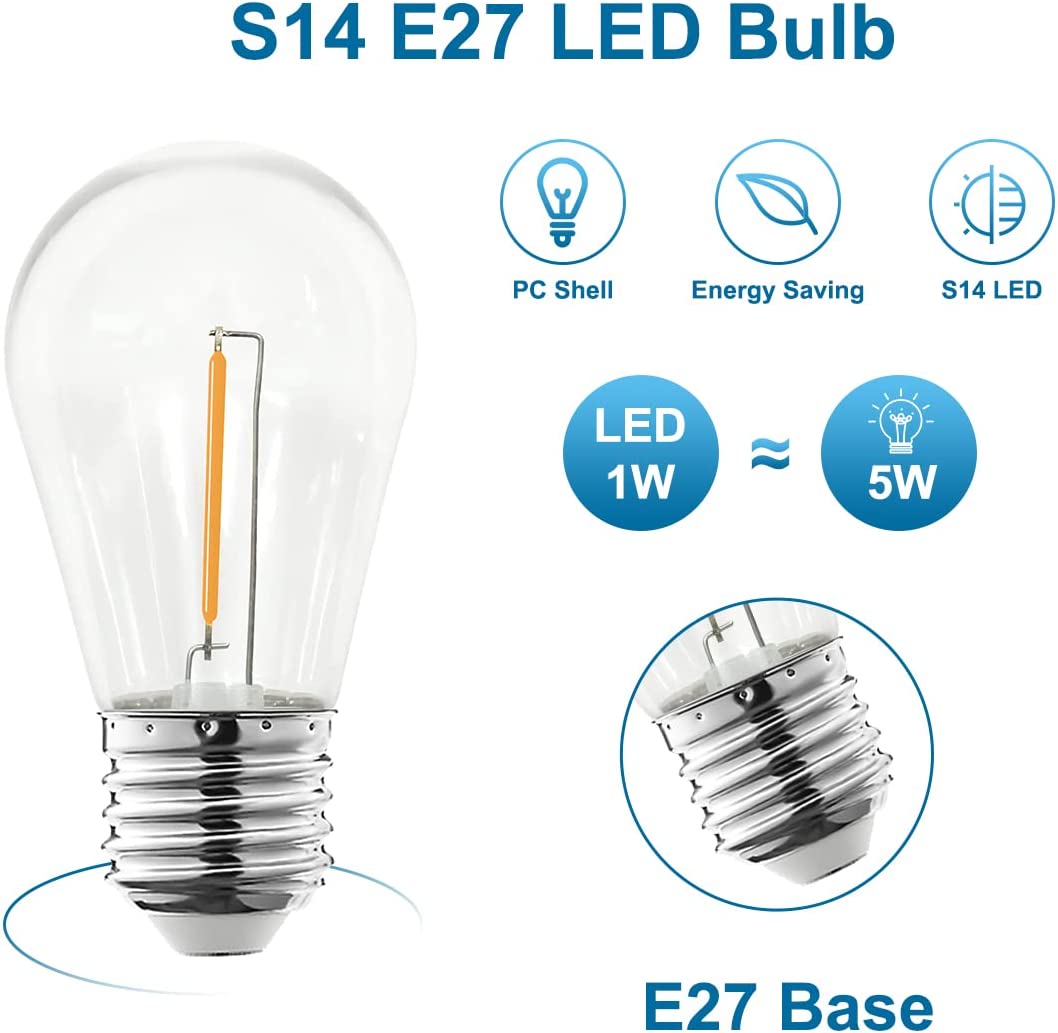 10 حزمة S14 عكس الضوء خيوط لمب - مراجعة Outdoor Power Lead Cover وسعره