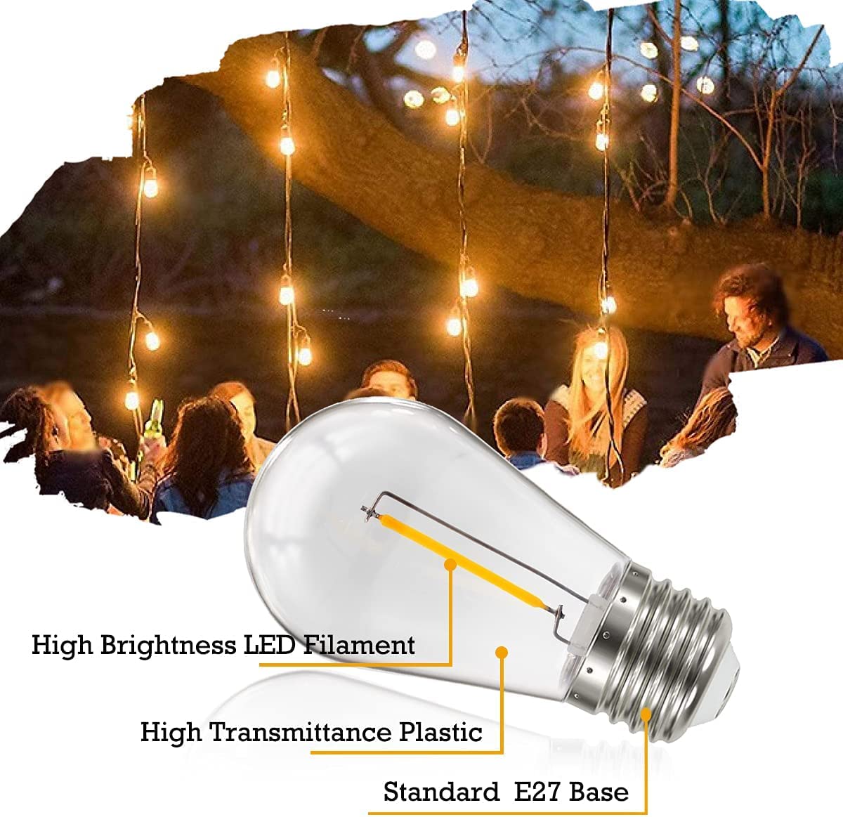 10 حزمة S14 عكس الضوء خيوط لمب - مراجعة Outdoor Power Lead Cover وسعره