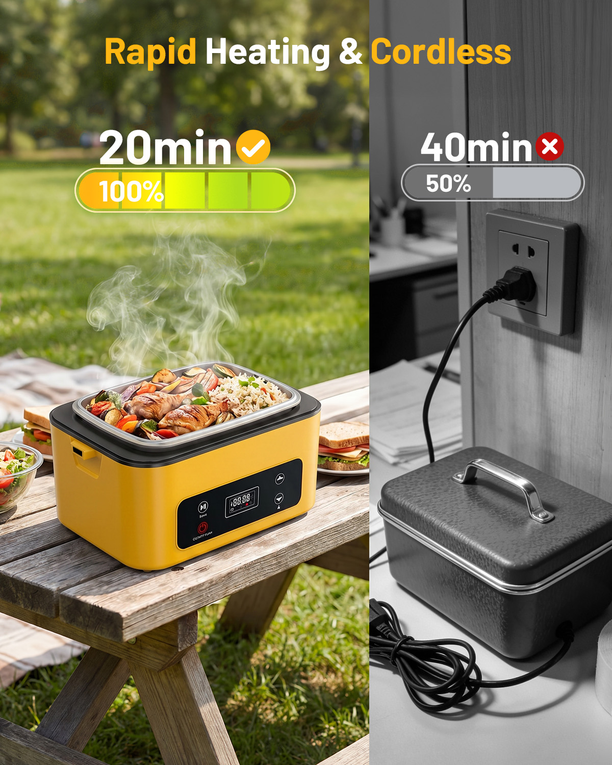 صندوق غداء محمول قابل للتسخين  - مراجعة Outdoor Power Supply Box وسعره
