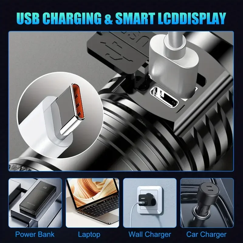 التكتيكية مصباح ليد جيب 2000LM - مراجعة Outdoor Powerbank وسعره