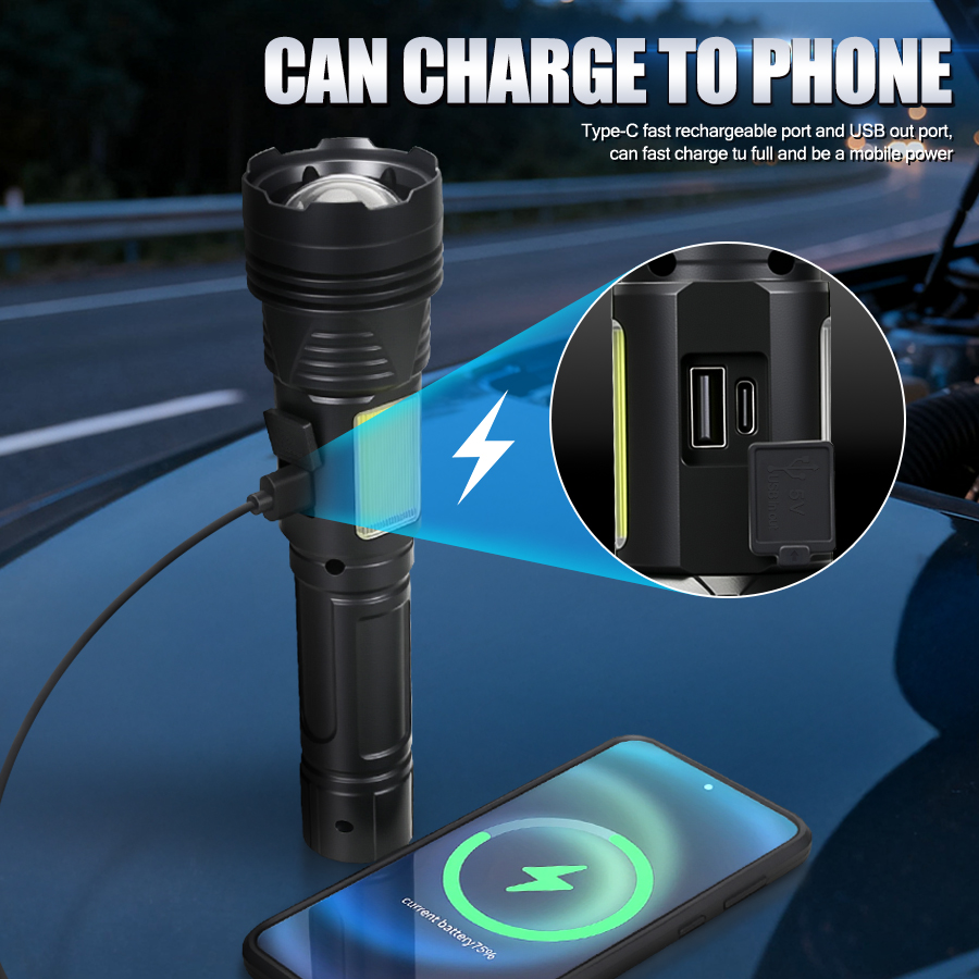 مصباح يدوي LED قوي قابل لإعادة - مراجعة Outdoor Powerbank وسعره